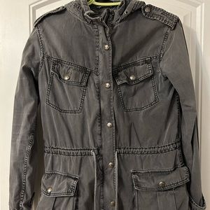 Talula Dark Grey Fall Utility Jacket